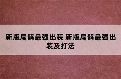 新版扁鹊最强出装 新版扁鹊最强出装及打法